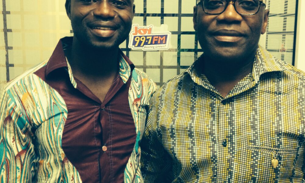 Manasseh Azure Awuni and the CEO of Multimedia Group Limited, Kwesi Twum