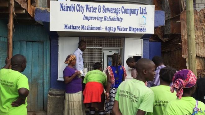 Kenya slum Mathare gets cheap water through ATMs