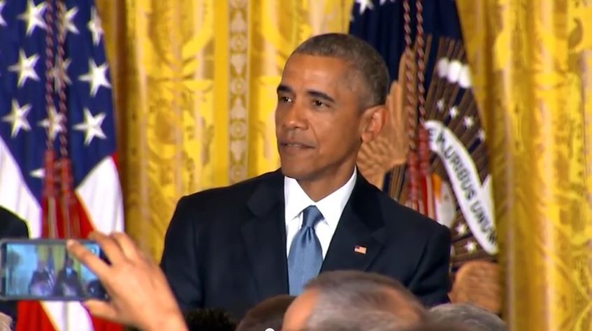 Obama tells heckler and orders secret service to walk him out.