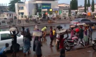 Soldiers discipline taxi drivers in Tamale