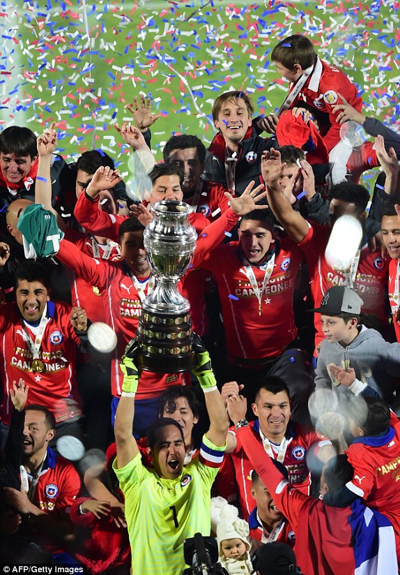 The winners celebrate their first Copa America trophy after almost a century of barrenness 