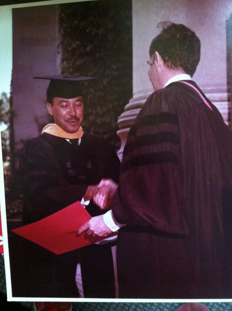 A family photo of Alfred Postell, a graduate of the University of Maryland and Harvard Law, at his Harvard graduation. He is currently homeless and living in the D.C. area. (Family photo)