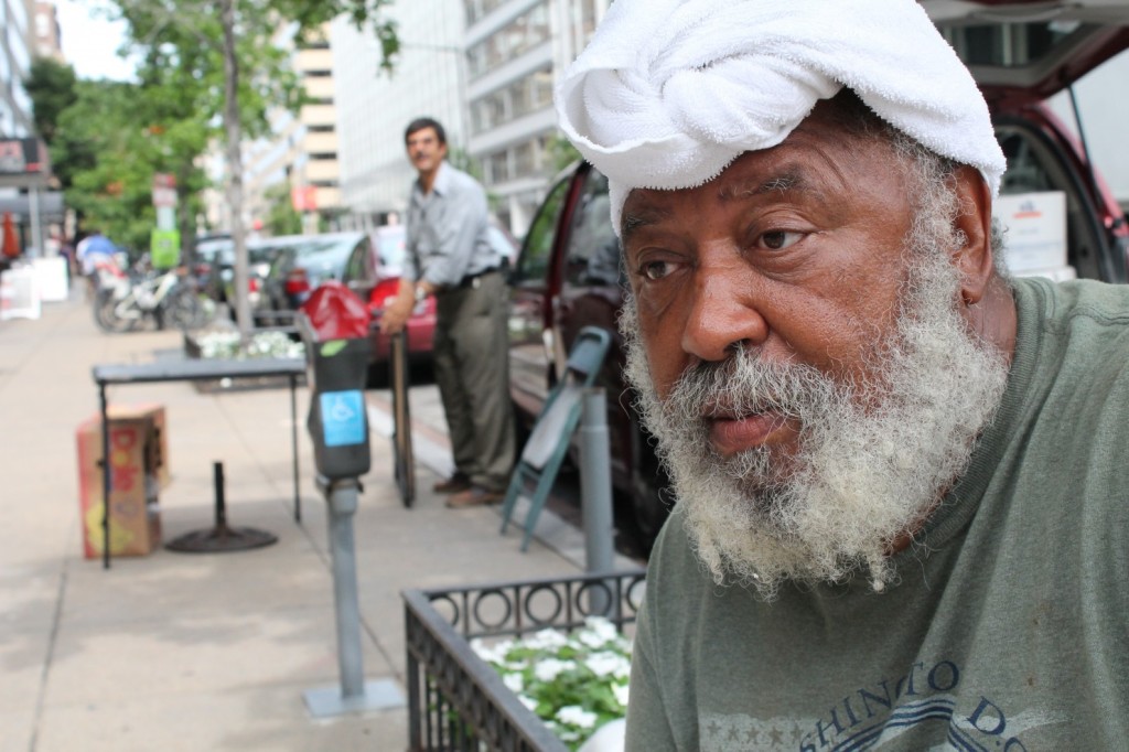 Alfred Postell is seen in downtown Washington. He lives on the streets despite graduating from Harvard Law School. (Terrence McCoy/The Washington Post)