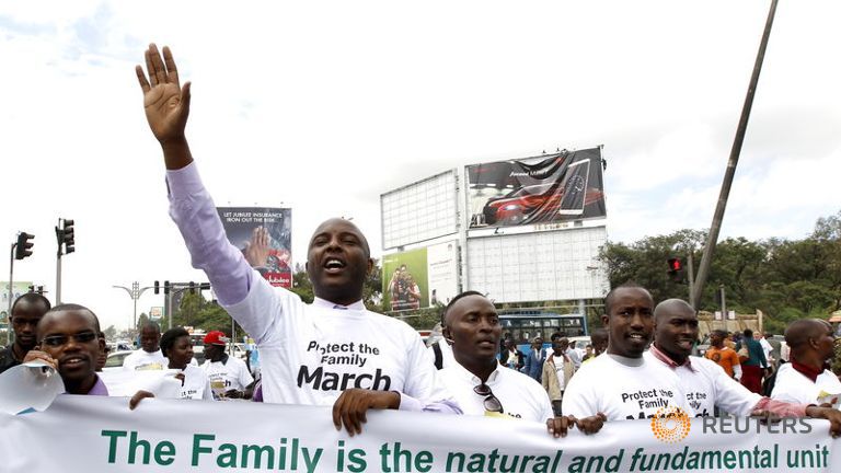 Kenyans had earlier held protests against gay rights 