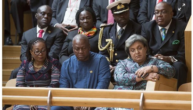 President Mahama with his Ghanaian entourage in the gallery of the Scottish Parliament