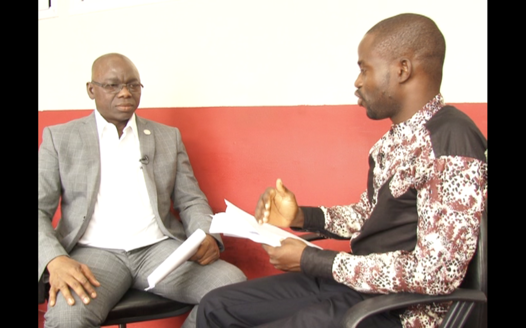 Manasseh Azure Awuni interviewing Mr. Daniel Batidam