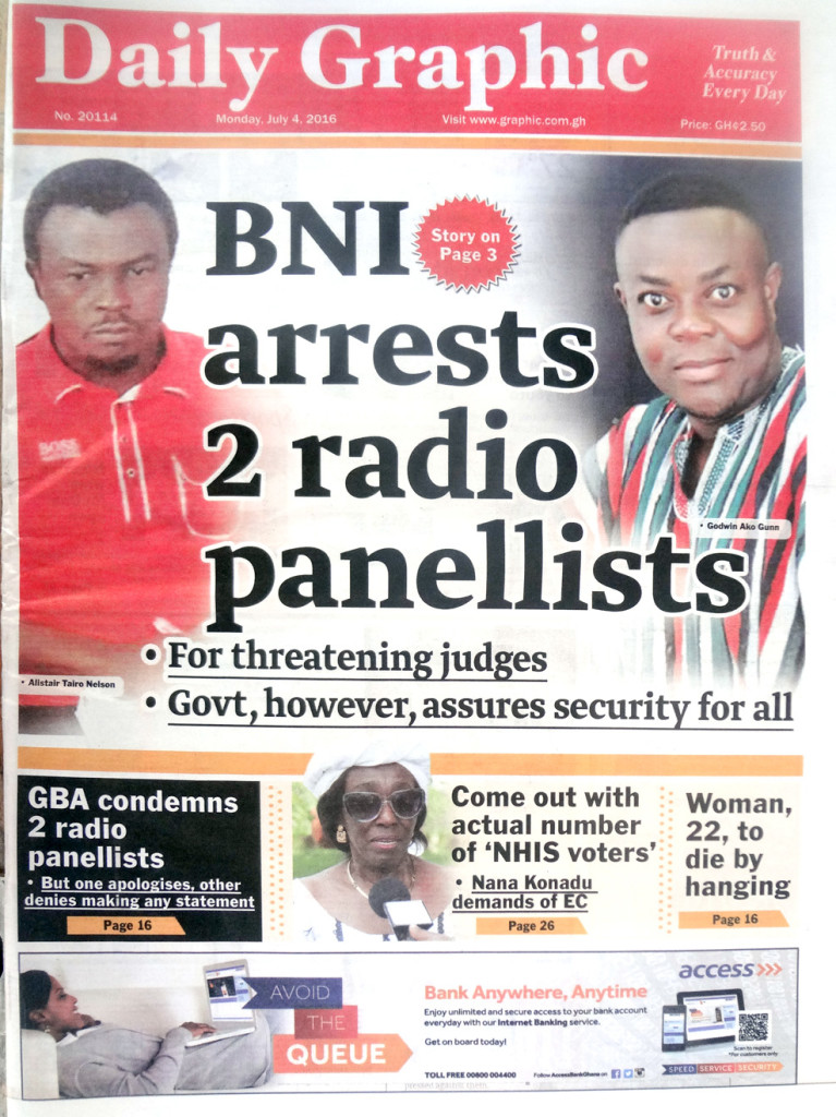 The BNI said the the panelists have no capacity to carry out their threats on the lives of the judges